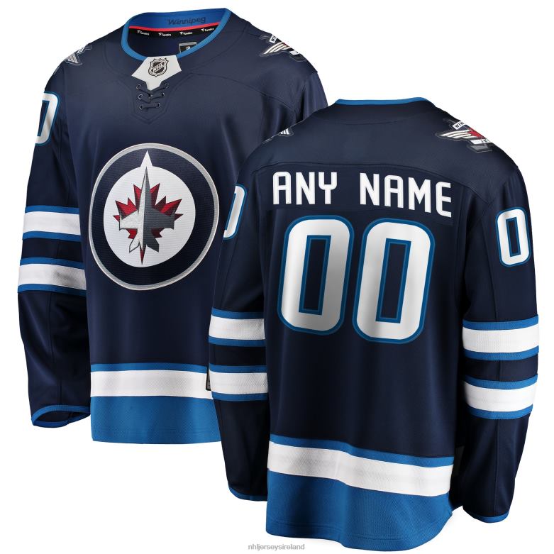 NHL Men Winnipeg Jets Fanatics Branded Blue Home Breakaway Custom Jersey D002V1026 Clothing
