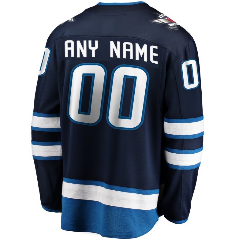 NHL Men Winnipeg Jets Fanatics Branded Blue Home Breakaway Custom Jersey D002V1026 Clothing