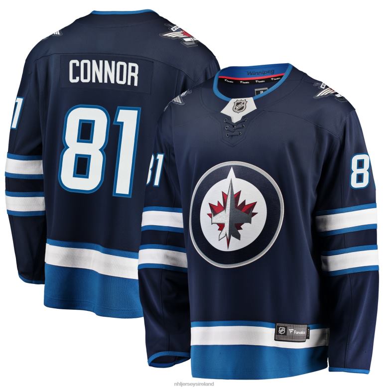 NHL Men Winnipeg Jets Kyle Connor Fanatics Branded Navy Breakaway Replica Jersey D002V1621 Clothing