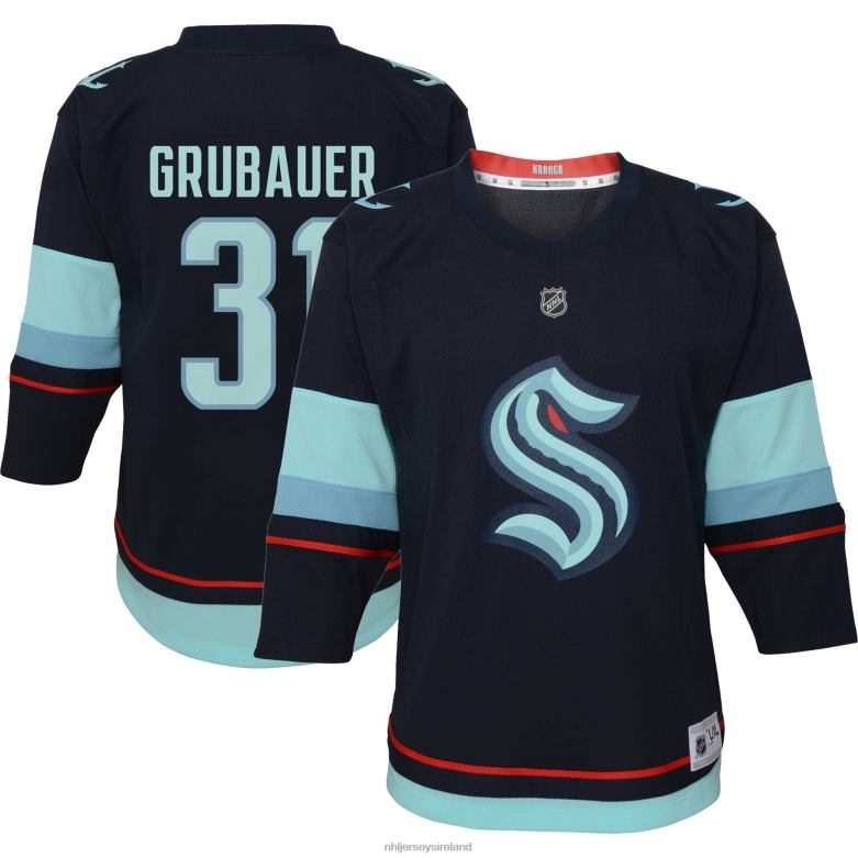 NHL Toddler Seattle Kraken Philipp Grubauer Deep Sea Blue Home Replica Player Jersey D002V1396 Clothing