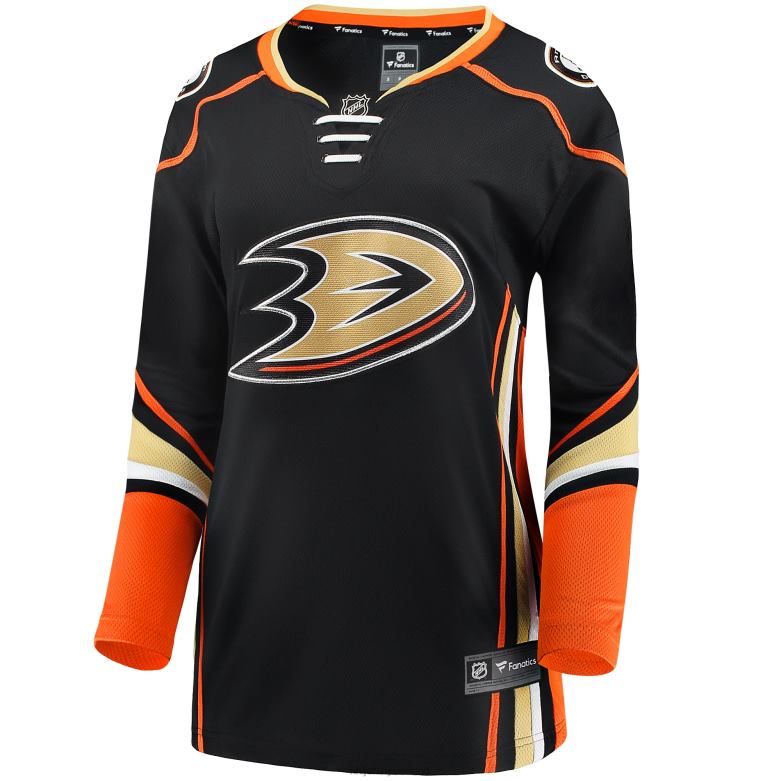 NHL Women Anaheim Ducks Fanatics Branded Black Breakaway Home Jersey D002V1888 Clothing