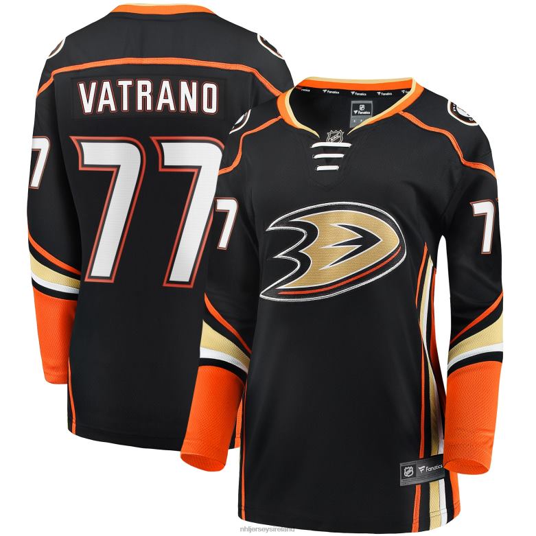 NHL Women Anaheim Ducks Frank Vatrano Fanatics Branded Black Home Breakaway Player Jersey D002V2138 Clothing