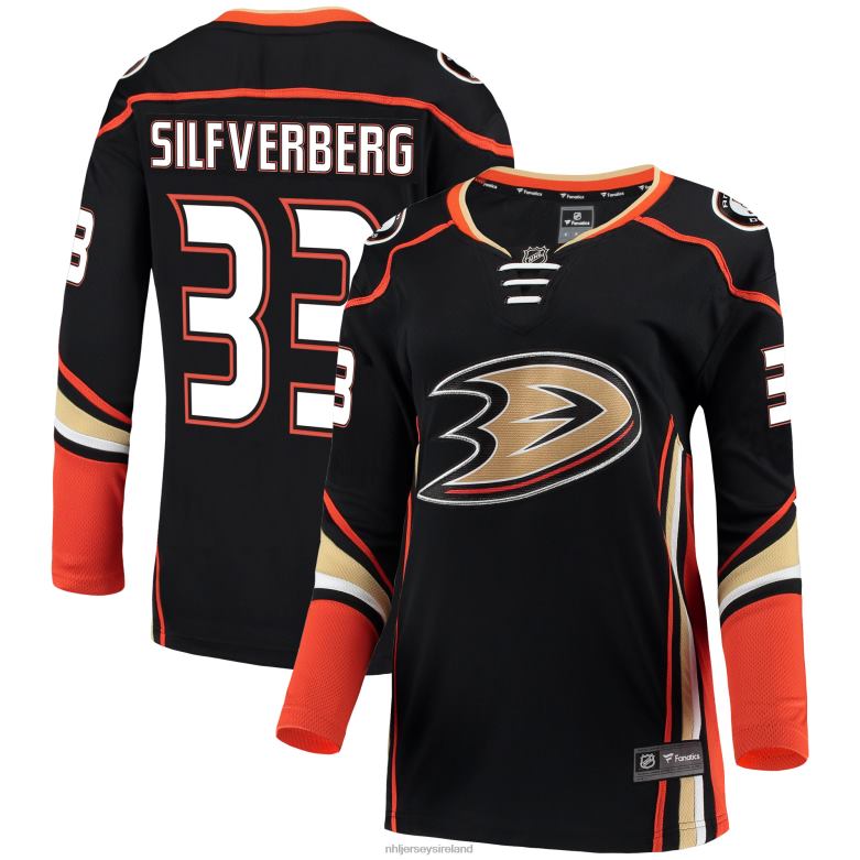 NHL Women Anaheim Ducks Jakob Silfverberg Fanatics Branded Black Breakaway Jersey D002V1786 Clothing