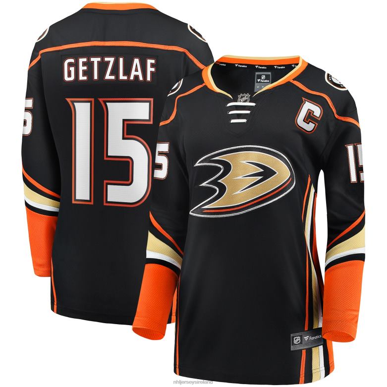 NHL Women Anaheim Ducks Ryan Getzlaf Fanatics Branded Black 2019/20 Breakaway Player Jersey D002V1263 Clothing