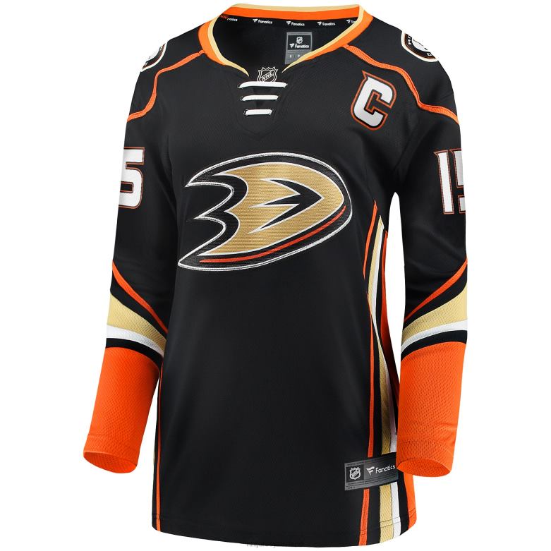 NHL Women Anaheim Ducks Ryan Getzlaf Fanatics Branded Black 2019/20 Breakaway Player Jersey D002V1263 Clothing