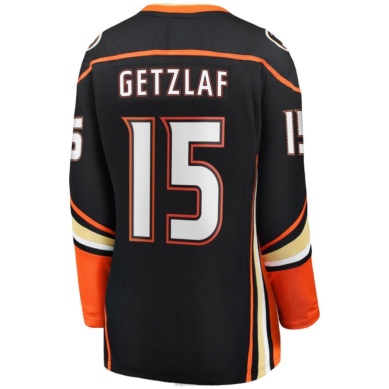 NHL Women Anaheim Ducks Ryan Getzlaf Fanatics Branded Black 2019/20 Breakaway Player Jersey D002V1263 Clothing