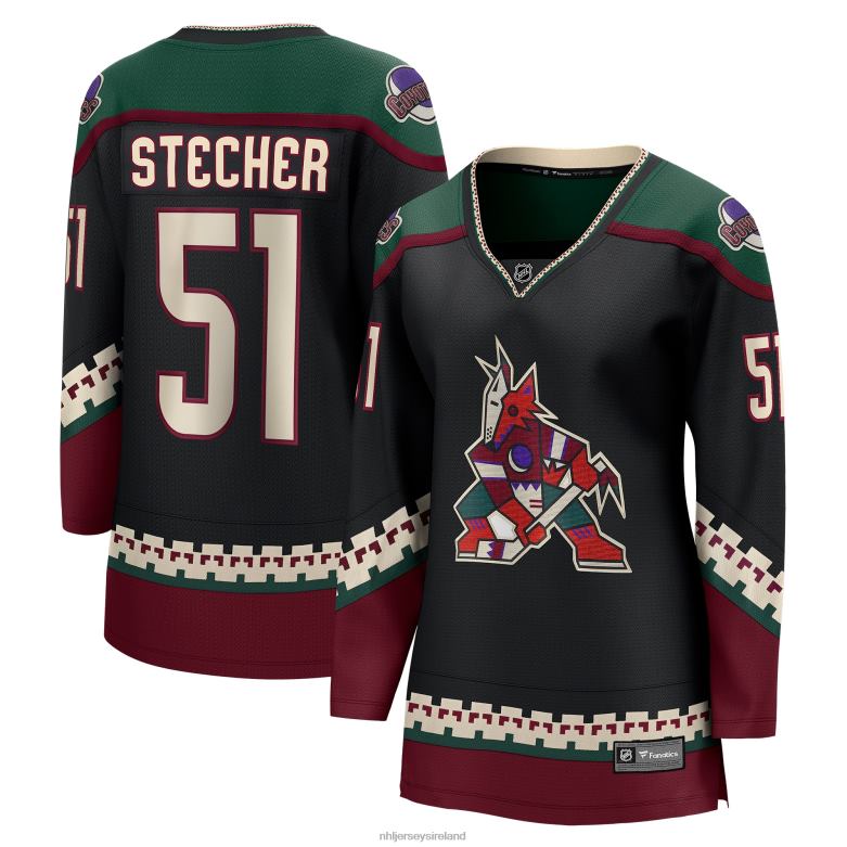 NHL Women Arizona Coyotes Troy Stecher Fanatics Branded Black Home Breakaway Player Jersey D002V2116 Clothing