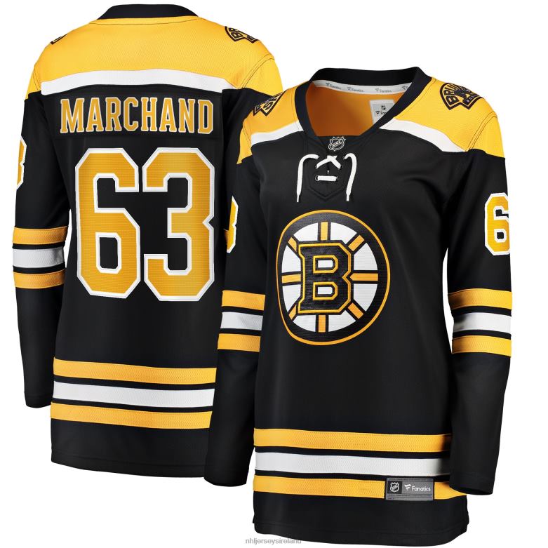 NHL Women Boston Bruins Brad Marchand Fanatics Branded Black Home Breakaway Jersey D002V139 Clothing