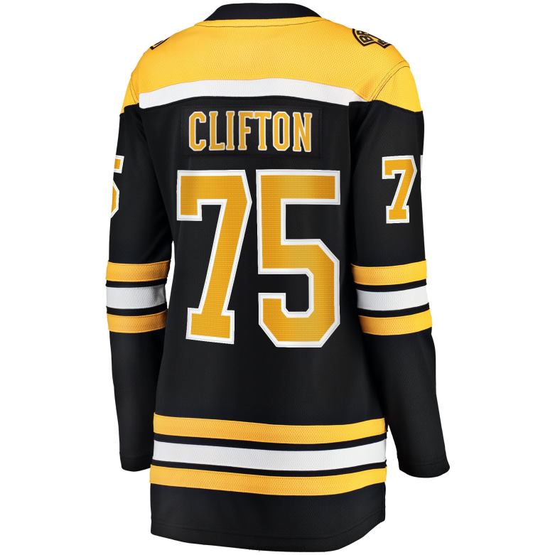 NHL Women Boston Bruins Connor Clifton Fanatics Branded Black Home Breakaway Jersey D002V1508 Clothing