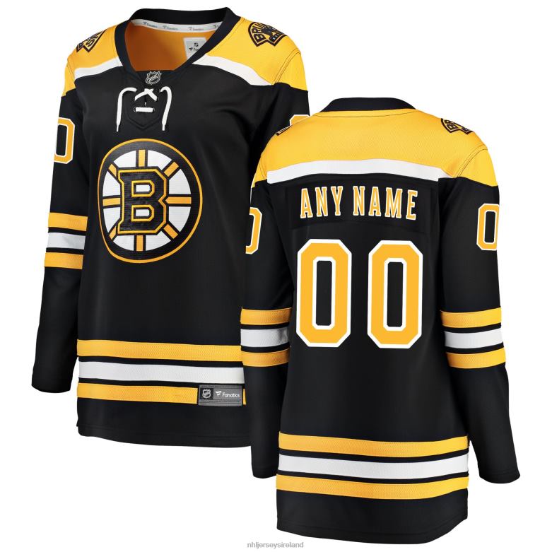 NHL Women Boston Bruins Fanatics Branded Black Home Breakaway Custom Jersey D002V262 Clothing