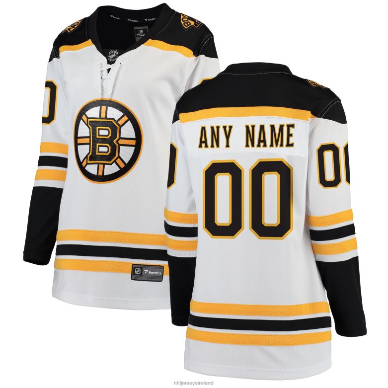NHL Women Boston Bruins Fanatics Branded White Away Breakaway Custom Jersey D002V319 Clothing