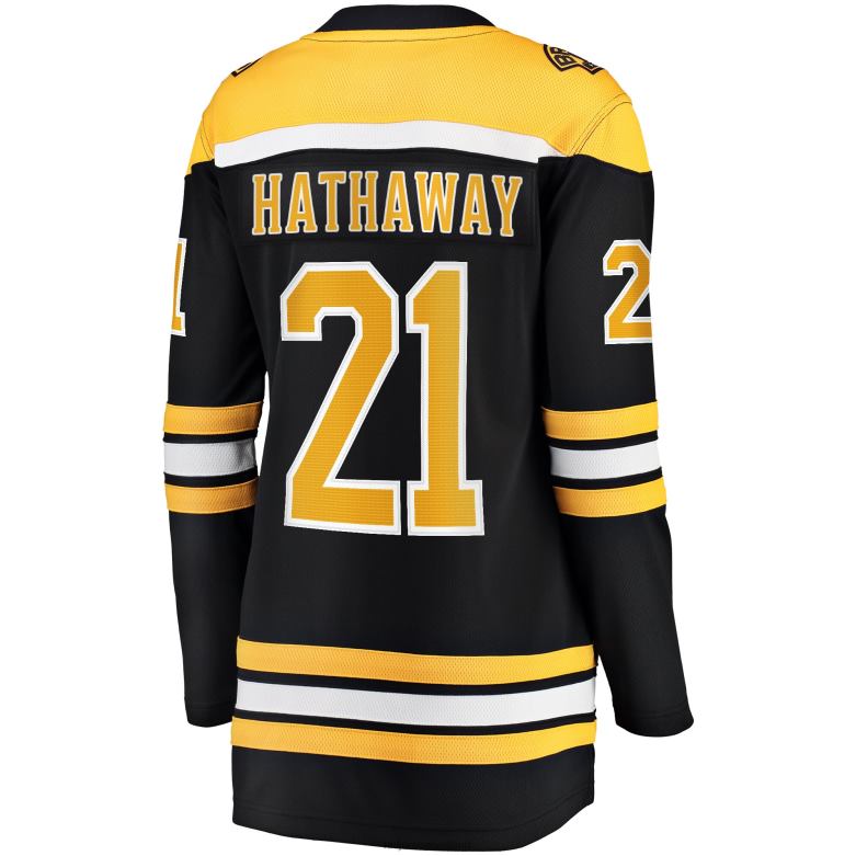 NHL Women Boston Bruins Garnet Hathaway Fanatics Branded Black Home Breakaway Jersey D002V1582 Clothing