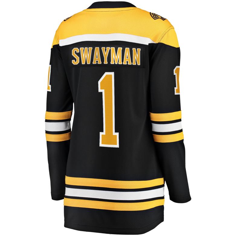 NHL Women Boston Bruins Jeremy Swayman Fanatics Branded Black 2017/18 Home Breakaway Jersey D002V476 Clothing