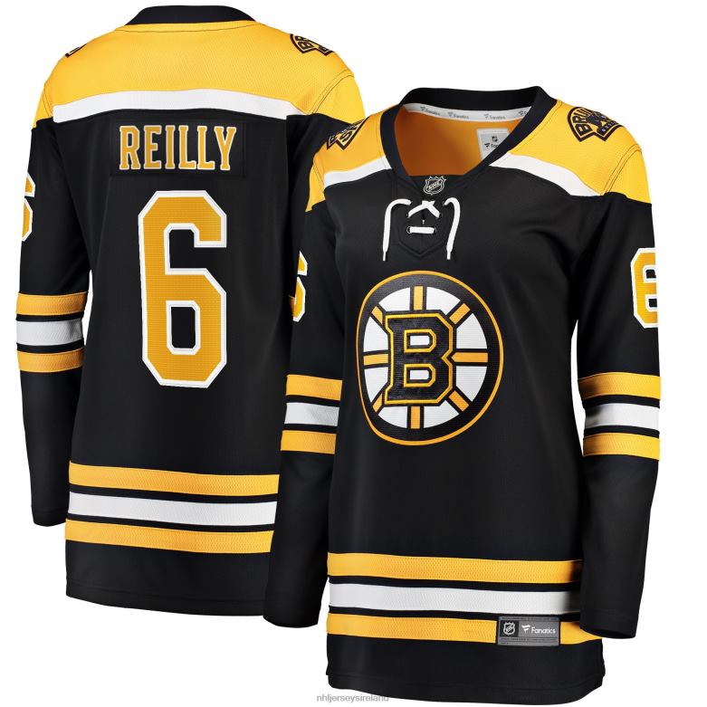 NHL Women Boston Bruins Mike Reilly Fanatics Branded Black 2017/18 Home Breakaway Replica Jersey D002V2383 Clothing