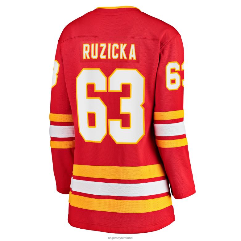 NHL Women Calgary Flames Adam Ruzicka Fanatics Branded Red Home Breakaway Player Jersey D002V2110 Clothing