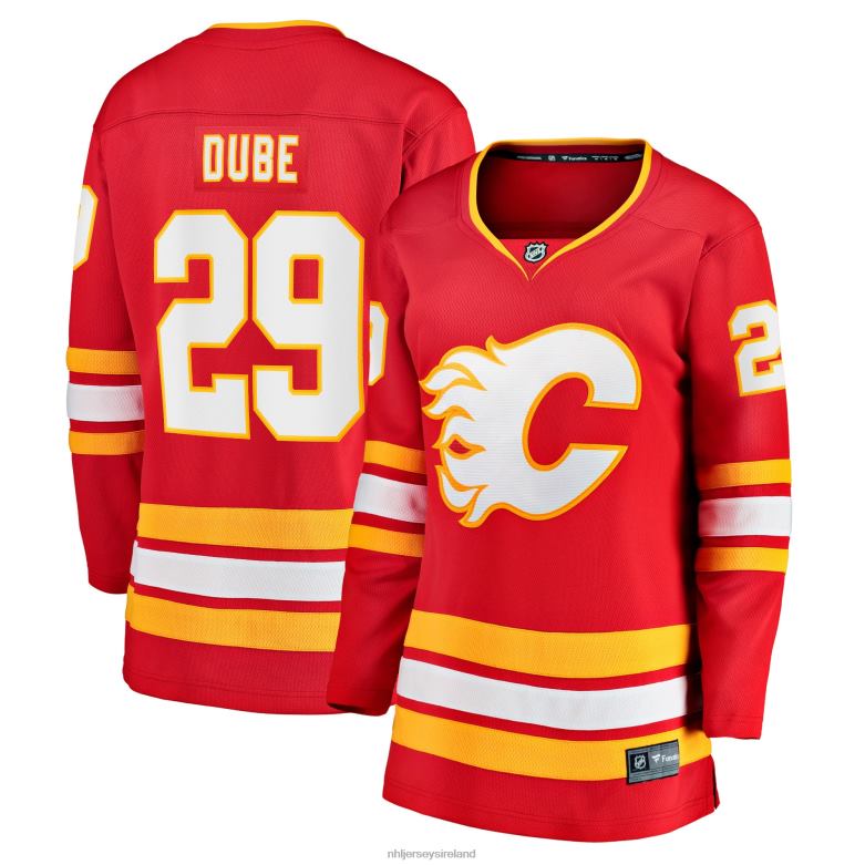 NHL Women Calgary Flames Dillon Dube Fanatics Branded Red Home Breakaway Player Jersey D002V1787 Clothing