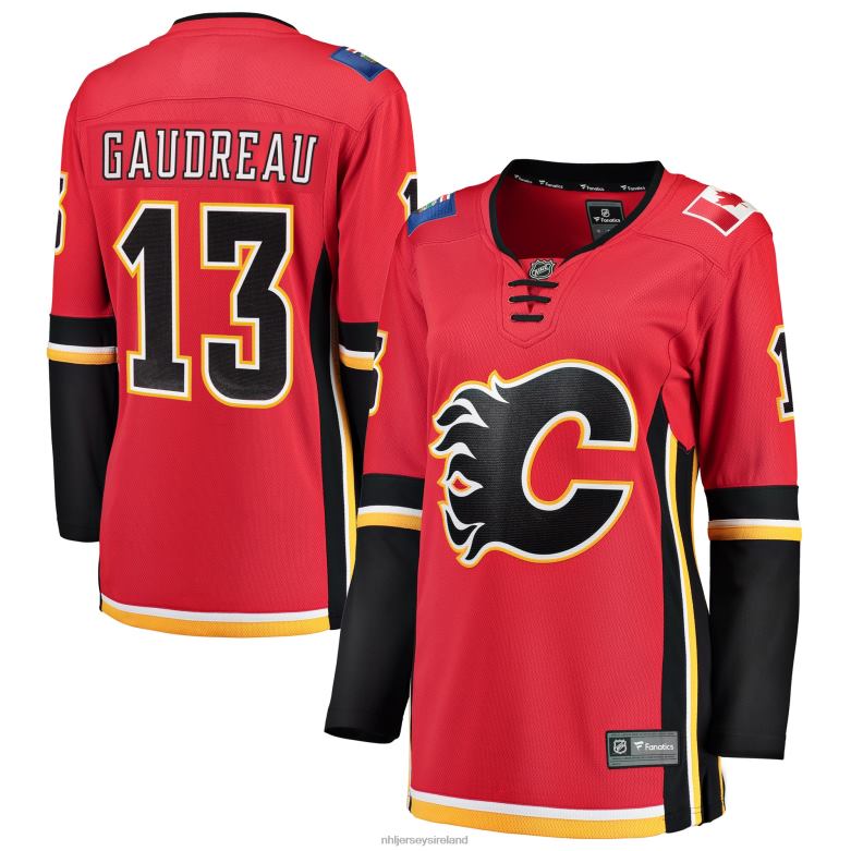 NHL Women Calgary Flames Johnny Gaudreau Fanatics Branded Red Home Breakaway Player Jersey D002V2345 Clothing