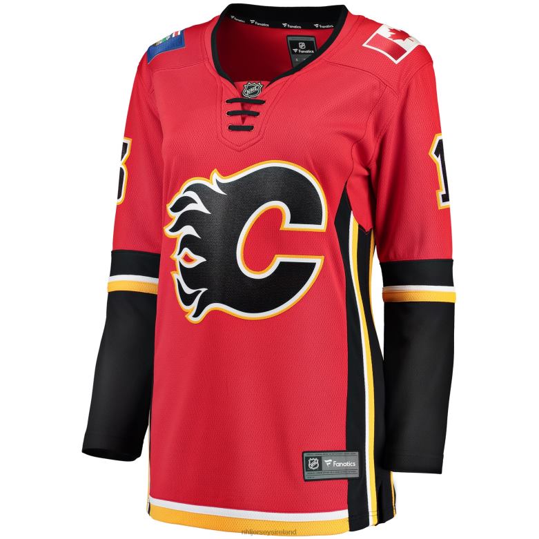 NHL Women Calgary Flames Johnny Gaudreau Fanatics Branded Red Home Breakaway Player Jersey D002V2345 Clothing