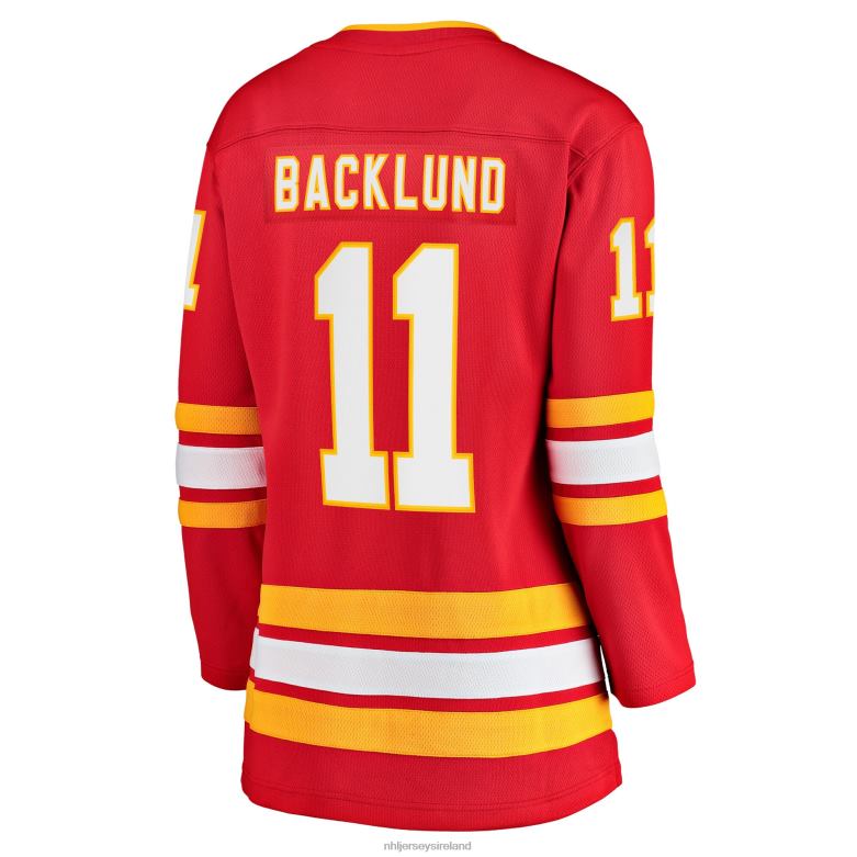 NHL Women Calgary Flames Mikael Backlund Fanatics Branded Red Home Team Breakaway Player Jersey D002V2111 Clothing