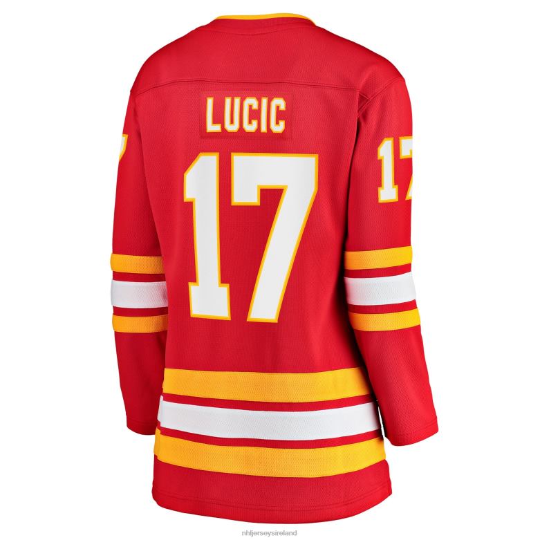 NHL Women Calgary Flames Milan Lucic Fanatics Branded Red Home Breakaway Player Jersey D002V1337 Clothing