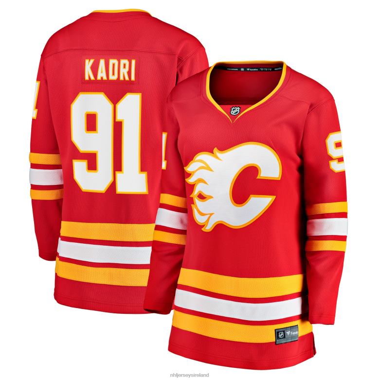 NHL Women Calgary Flames Nazem Kadri Fanatics Branded Red Home Breakaway Player Jersey D002V1408 Clothing