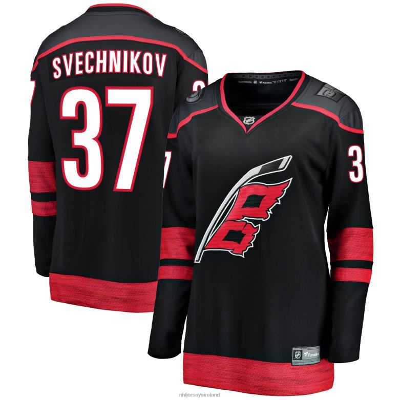NHL Women Carolina Hurricanes Andrei Svechnikov Fanatics Branded Black Alternate Premier Breakaway Player Jersey D002V348 Clothing