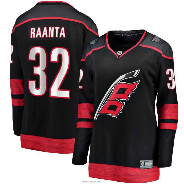 NHL Women Carolina Hurricanes Antti Raanta Fanatics Branded Black Home Breakaway Player Jersey D002V889 Clothing