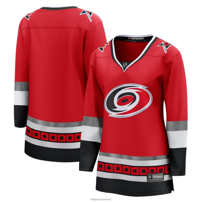 NHL Women Carolina Hurricanes Fanatics Branded Red 25Th Anniversary Premier Breakaway Blank Jersey D002V870 Clothing