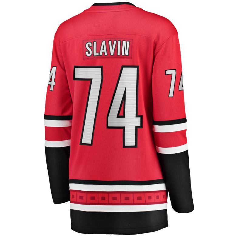 NHL Women Carolina Hurricanes Jaccob Slavin Fanatics Branded Red Home Breakaway Player Jersey D002V1476 Clothing