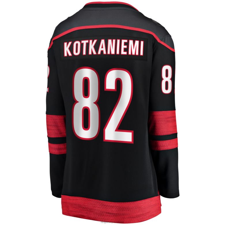 NHL Women Carolina Hurricanes Jesperi Kotkaniemi Fanatics Branded Black Home Breakaway Player Jersey D002V336 Clothing