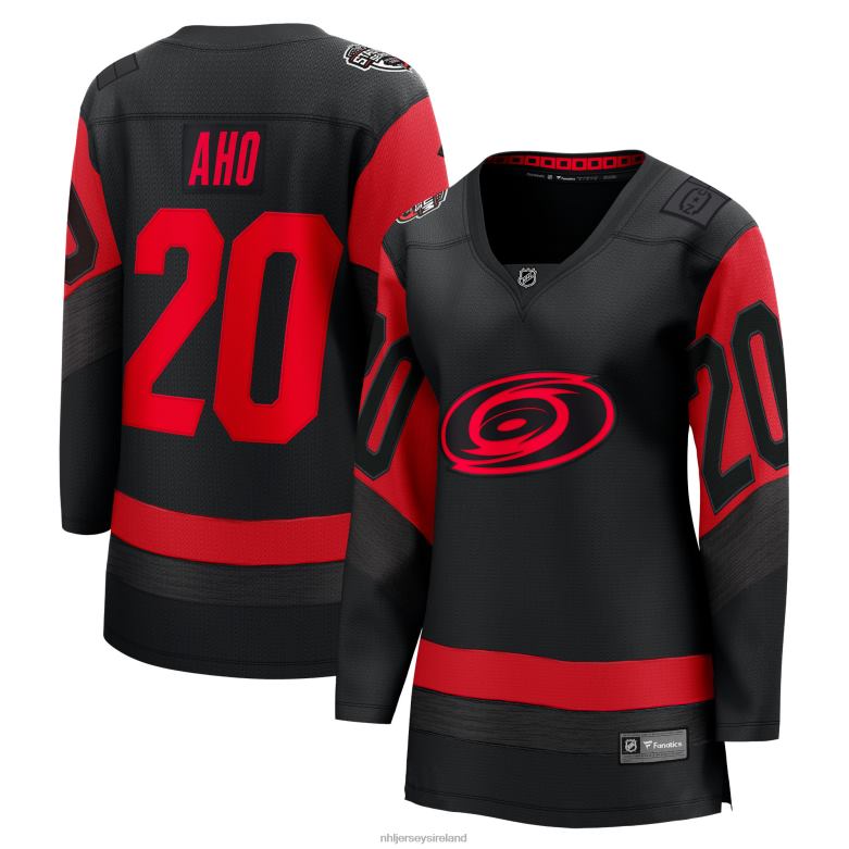 NHL Women Carolina Hurricanes Sebastian Aho Fanatics Branded Black 2023 Stadium Series Breakaway Player Jersey D002V492 Clothing