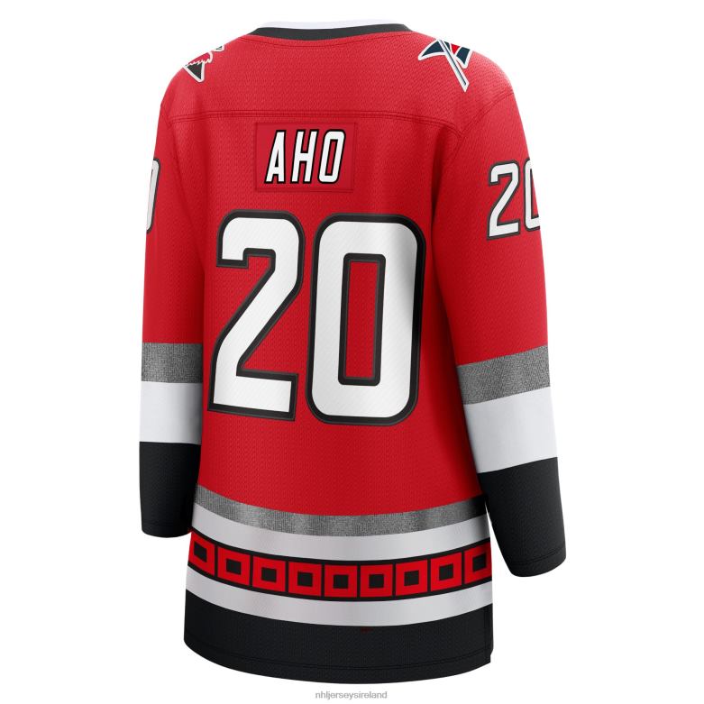 NHL Women Carolina Hurricanes Sebastian Aho Fanatics Branded Red 25Th Anniversary Premier Breakaway Player Jersey D002V1469 Clothing