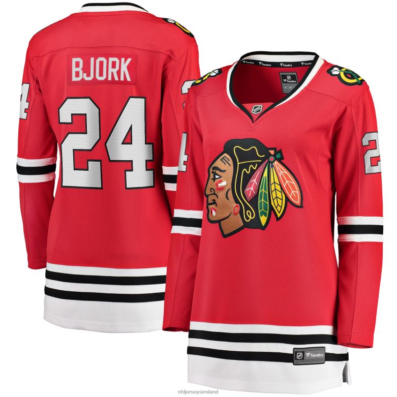 NHL Women Chicago Blackhawks Anders Bjork Fanatics Branded Red Home Breakaway Jersey D002V2018 Clothing