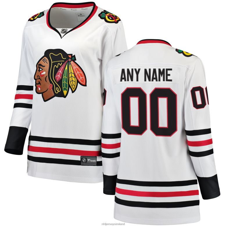 NHL Women Chicago Blackhawks Fanatics Branded White Away Breakaway Custom Jersey D002V931 Clothing