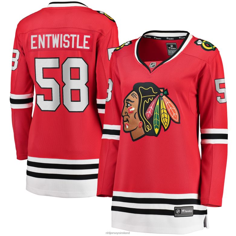 NHL Women Chicago Blackhawks Mackenzie Entwistle Fanatics Branded Red Home Breakaway Player Jersey D002V2280 Clothing