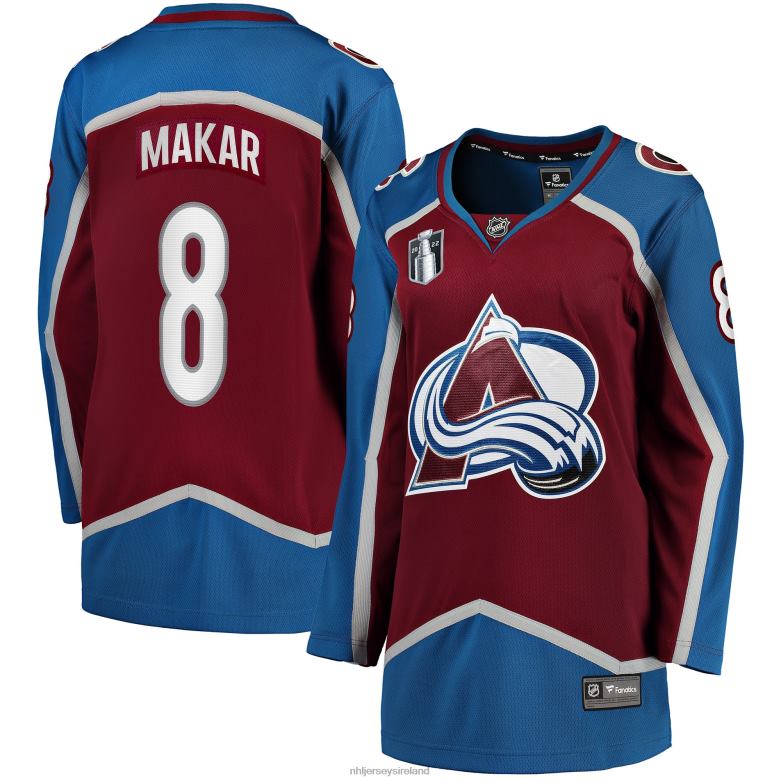 NHL Women Colorado Avalanche Cale Makar Fanatics Branded Burgundy Home 2022 Stanley Cup Final Breakaway Player Jersey D002V82 Clothing