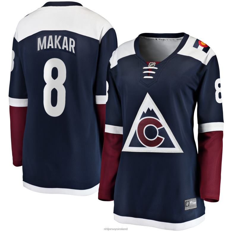 NHL Women Colorado Avalanche Cale Makar Fanatics Branded Navy Alternate Premier Breakaway Player Jersey D002V33 Clothing