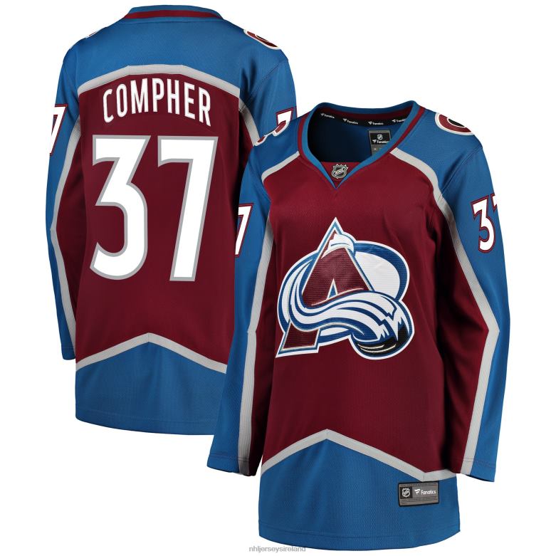 NHL Women Colorado Avalanche JT Compher Fanatics Branded Burgundy Breakaway Player Jersey D002V2022 Clothing