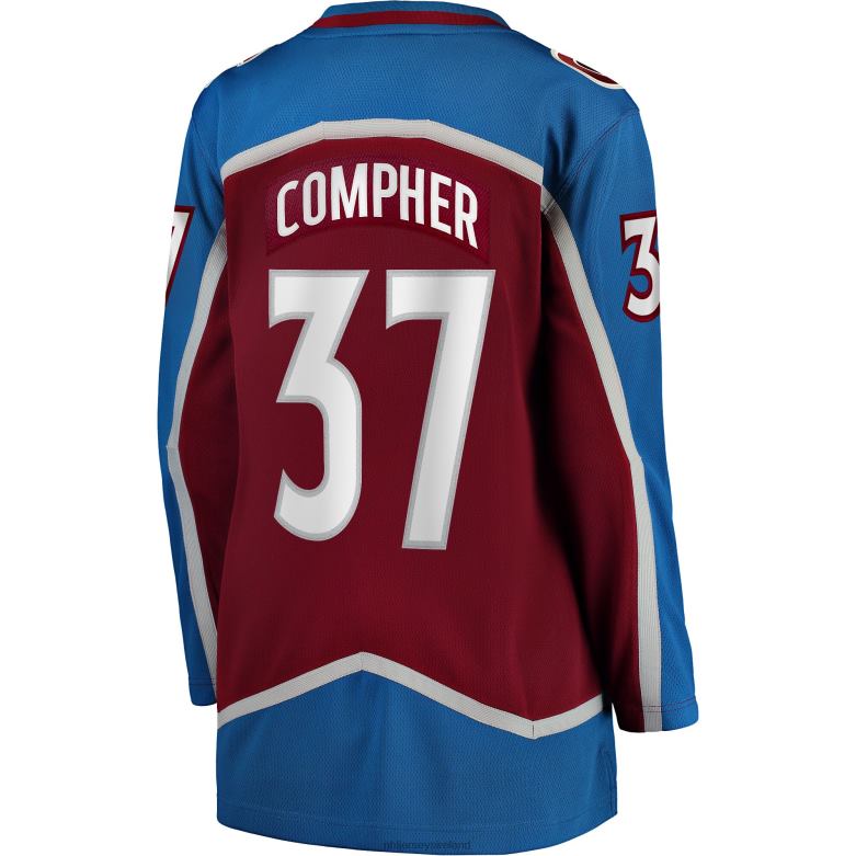 NHL Women Colorado Avalanche JT Compher Fanatics Branded Burgundy Home Breakaway Player Jersey D002V1272 Clothing