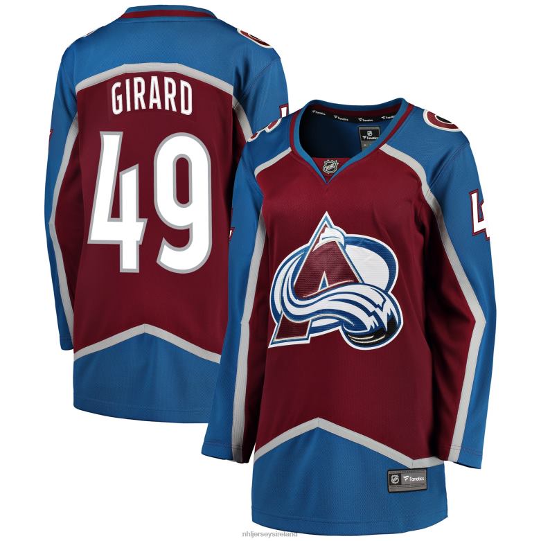 NHL Women Colorado Avalanche Samuel Girard Fanatics Branded Burgundy Breakaway Player Jersey D002V1592 Clothing