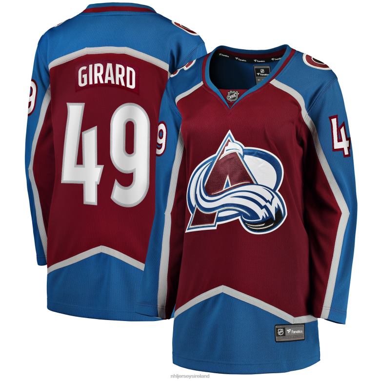 NHL Women Colorado Avalanche Samuel Girard Fanatics Branded Burgundy Home Breakaway Player Jersey D002V1705 Clothing