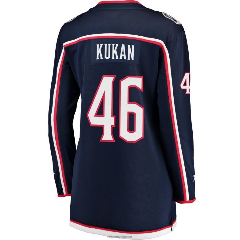 NHL Women Columbus Blue Jackets Dean Kukan Fanatics Branded Navy Breakaway Jersey D002V2231 Clothing