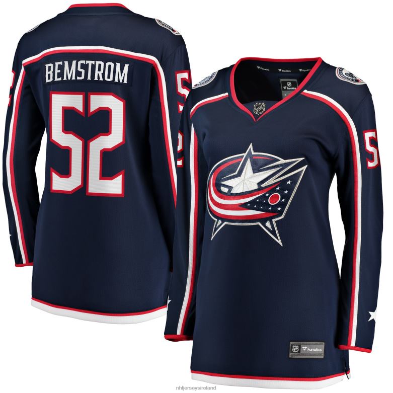 NHL Women Columbus Blue Jackets Emil Bemstrom Fanatics Branded Navy Home Breakaway Player Jersey D002V2227 Clothing