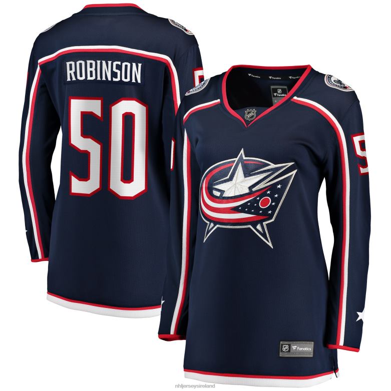 NHL Women Columbus Blue Jackets Eric Robinson Fanatics Branded Navy Home Breakaway Player Jersey D002V2182 Clothing