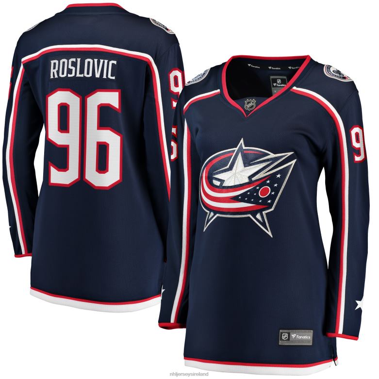 NHL Women Columbus Blue Jackets Jack Roslovic Fanatics Branded Navy Home Breakaway Jersey D002V1977 Clothing