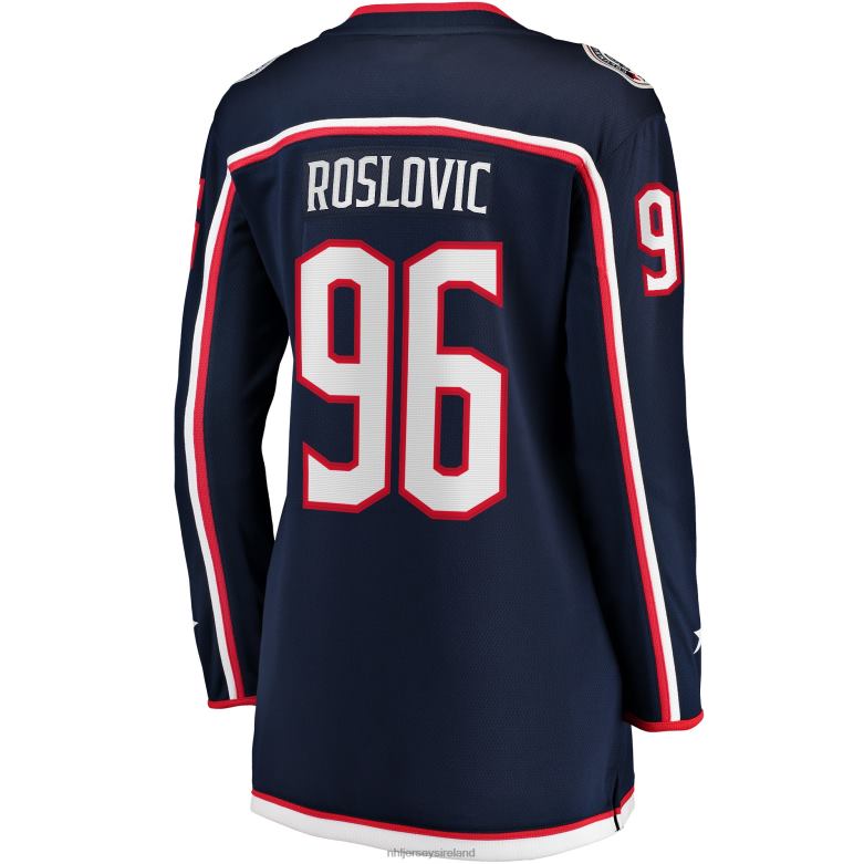 NHL Women Columbus Blue Jackets Jack Roslovic Fanatics Branded Navy Home Breakaway Jersey D002V1977 Clothing