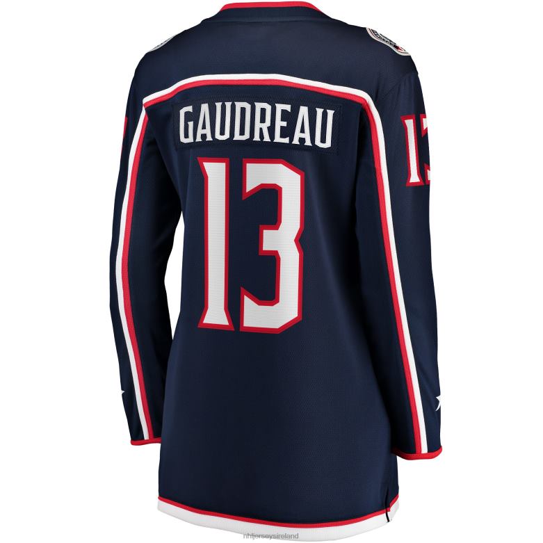 NHL Women Columbus Blue Jackets Johnny Gaudreau Fanatics Branded Navy 2022 Breakaway Player Jersey D002V1170 Clothing