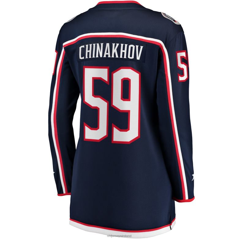 NHL Women Columbus Blue Jackets Yegor Chinakhov Fanatics Branded Navy Home Breakaway Player Jersey D002V2255 Clothing