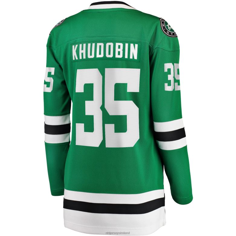 NHL Women Dallas Stars Anton Khudobin Fanatics Branded Kelly Green Home Breakaway Player Jersey D002V1853 Clothing