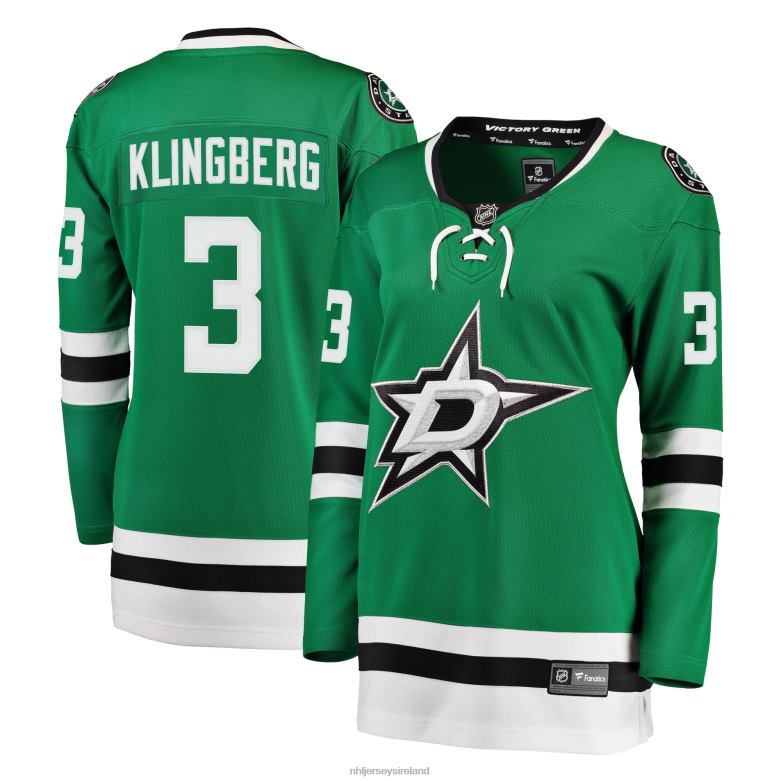 NHL Women Dallas Stars John Klingberg Fanatics Branded Kelly Green Breakaway Player Jersey D002V2279 Clothing